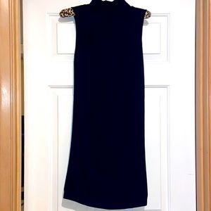 Textured Bodycon Black Skinny Dress with high neckline 🖤💋